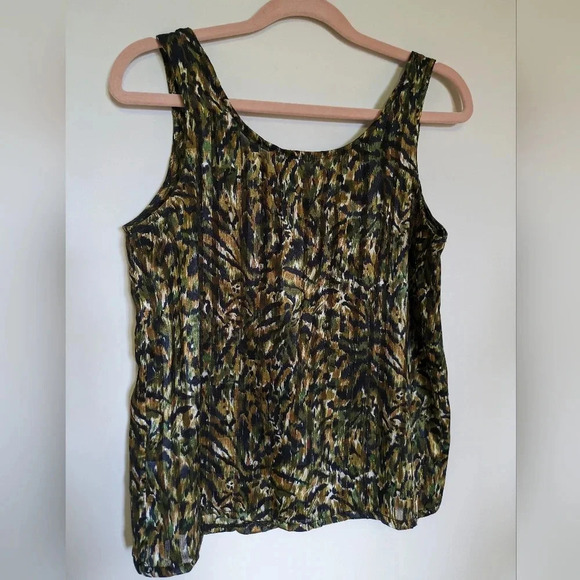 Vintage Pleated Set -  Skirt & Tank Set - Matching LINEA Metallic Animal Print - Picture 10 of 12